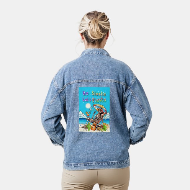 No Siesta Let's Fiesta Denim Jacket (Model)