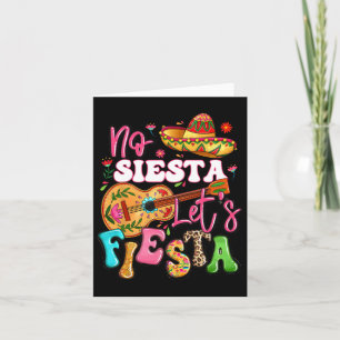 No Siesta Let's Fiesta Guitar Cinco De Mayo Mexica Card