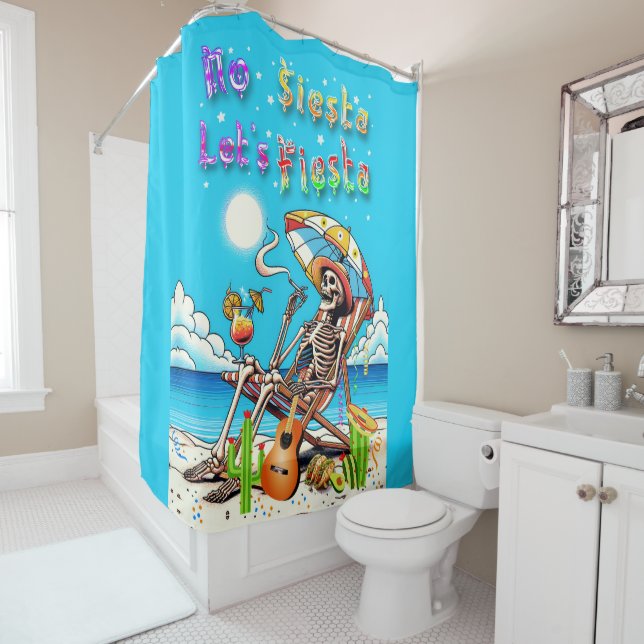 No Siesta Let's Fiesta Shower Curtain (In Situ)