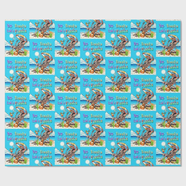 No Siesta Let's Fiesta Wrapping Paper (Flat)