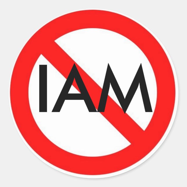 no sign, IAM Classic Round Sticker (Front)
