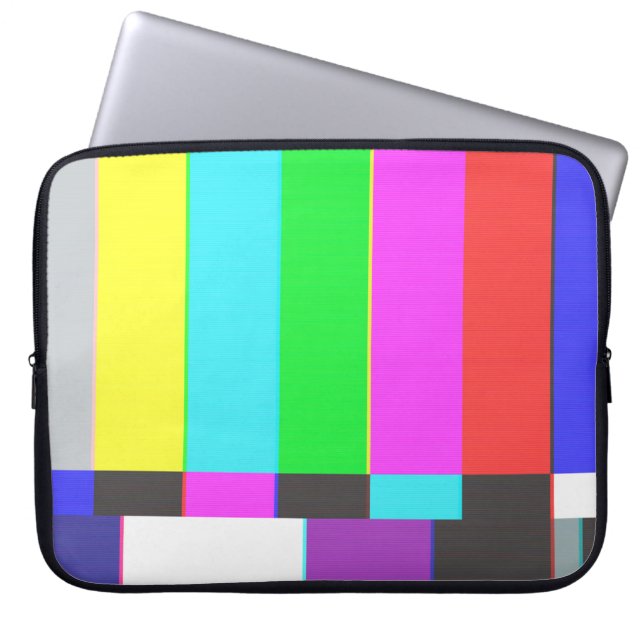 no signal tv screen with noise laptop sleeve (Front)