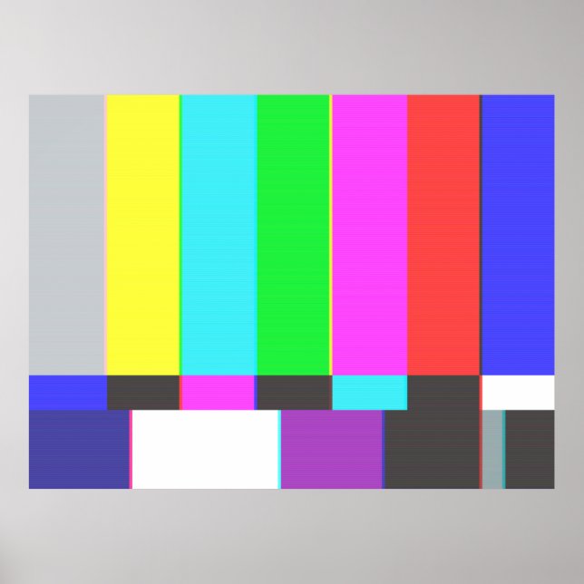 no signal tv screen with noise poster (Front)