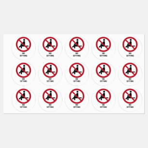 No Sitting, Prohibition Sign
