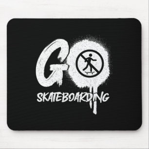 No Skateboarding Sign Skateboarding Skater Graffit Mouse Pad