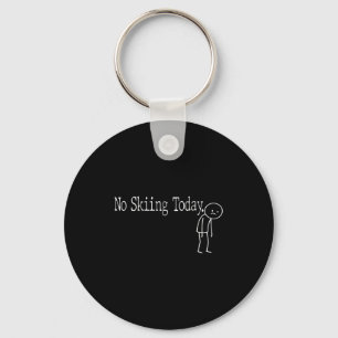 No Skiing Today Funny Mood Joke Minimal Line Art Key Ring