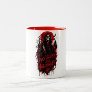 No Sleep Just Halloween Scream Gothic Horror Desig Two-Tone Coffee Mug