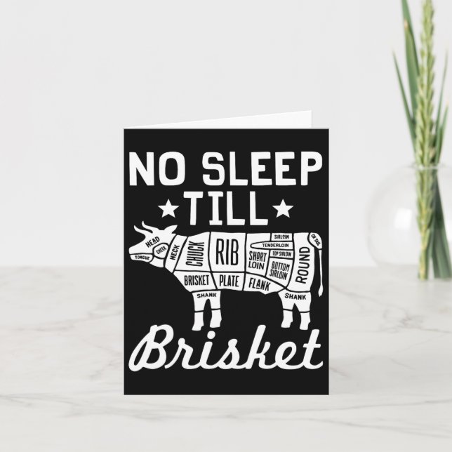 No Sleep Til Brisket - Funny Bbq Beef Gift  Card (Front)