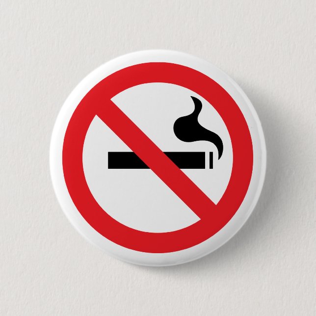 No Smoking 6 Cm Round Badge (Front)