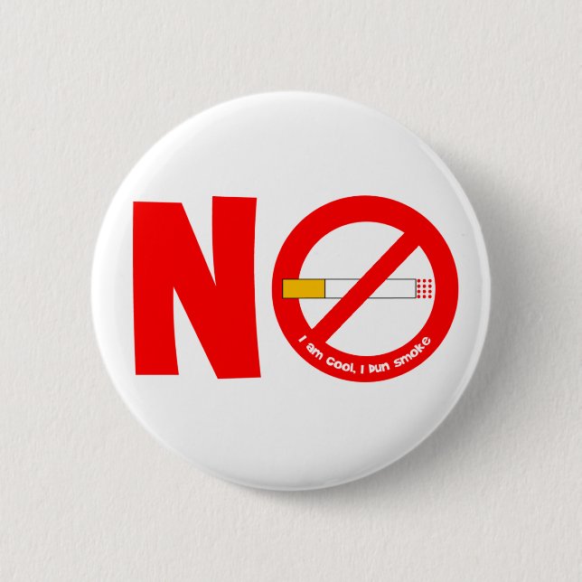 No Smoking 6 Cm Round Badge (Front)