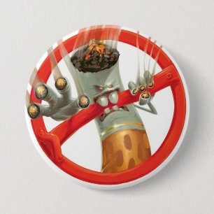 no smoking 7.5 cm round badge