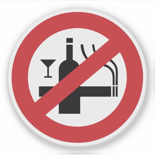 NO Smoking Alcohol ⚠ Thai Sign ⚠ (Front)