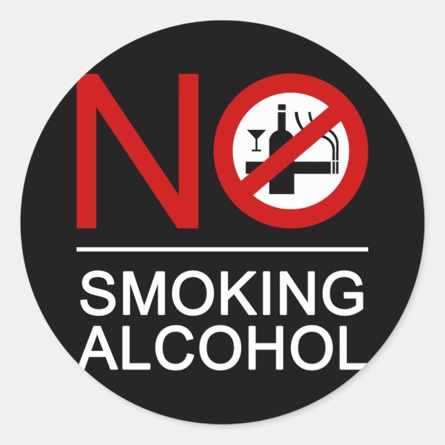 NO Smoking Alcohol ⚠ Thai Sign ⚠ Classic Round Sticker (Front)