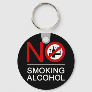 NO Smoking Alcohol ⚠ Thai Sign ⚠ Key Ring