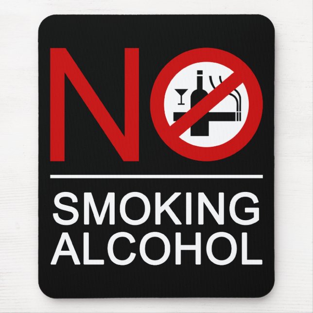 NO Smoking Alcohol ⚠ Thai Sign ⚠ Mouse Pad (Front)