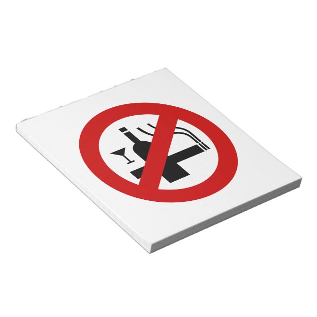 NO Smoking Alcohol ⚠ Thai Sign ⚠ Notepad (Angled)