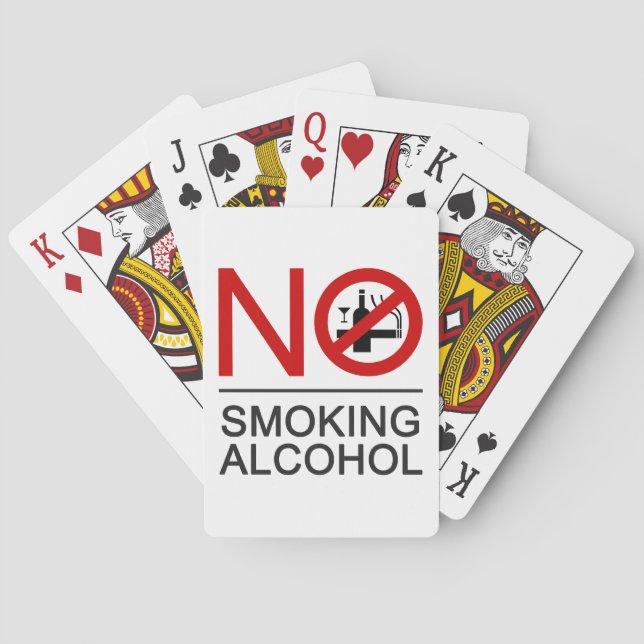 NO Smoking Alcohol ⚠ Thai Sign ⚠ Playing Cards (Back)