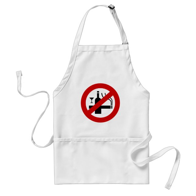 NO Smoking Alcohol ⚠ Thai Sign ⚠ Standard Apron (Front)