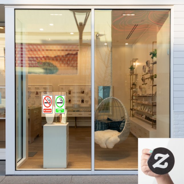 No Smoking and Smoking Area  (Store Window)