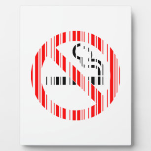NO SMOKING BAR CODE Sign Barcode Pattern Design Plaque