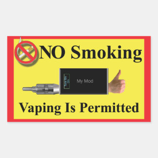 NO Smoking but Vaping Permitted Rectangular Sticker