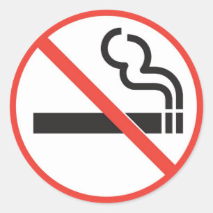 No smoking classic round sticker