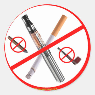 NO SMOKING CLASSIC ROUND STICKER