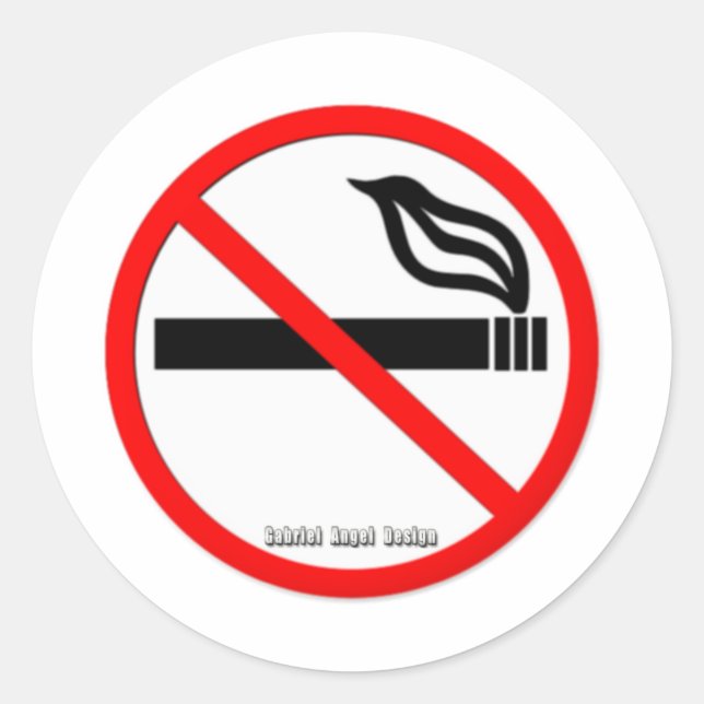 No Smoking Classic Round Sticker (Front)