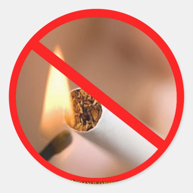 NO SMOKING CLASSIC ROUND STICKER (Front)