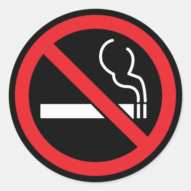 No Smoking Classic Round Sticker (Front)