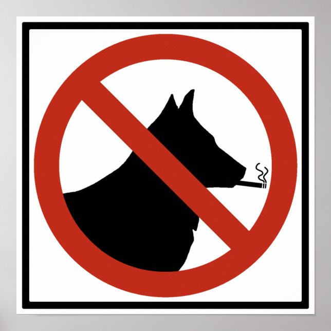 No Smoking Dogs Allowed Highway Sign (Front)