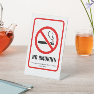 NO SMOKING IS PROIBITED HERE PEDESTAL SIGN