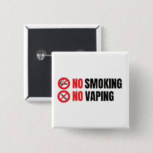 No Smoking No Vaping   15 Cm Square Badge