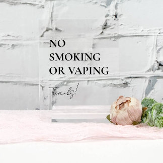 No Smoking No Vaping Office, Airbnb, Restaurant Acrylic Sign