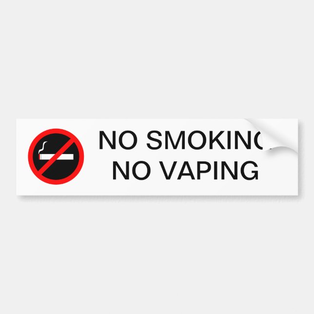 NO SMOKING NO VAPING SIGN BUMPER STICKER (Front)