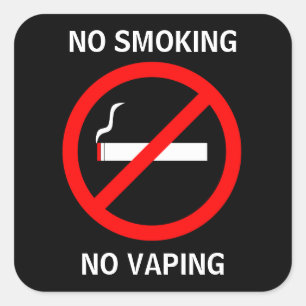 NO SMOKING NO VAPING SIGN SQUARE STICKER