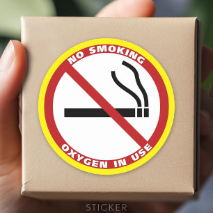 No Smoking - Oxygen in Use - No Fumar Classic Round Sticker