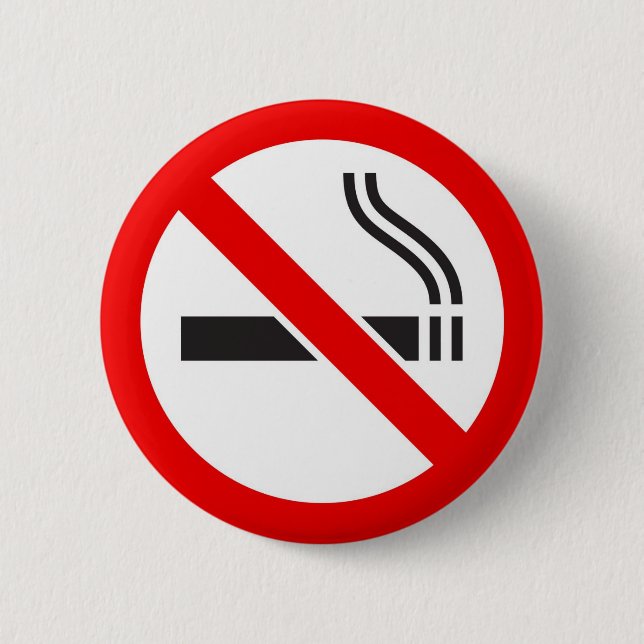 NO SMOKING PIN BACK BADGE (Front)