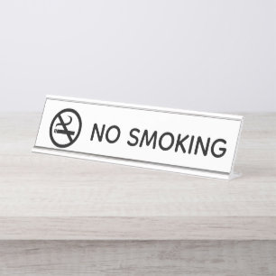 "No Smoking" Plate Desk Name Plate
