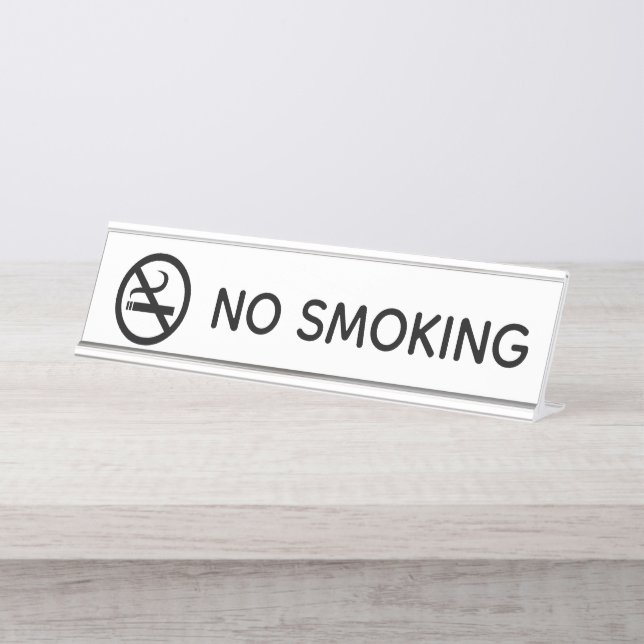 "No Smoking" Plate Desk Name Plate (Front)