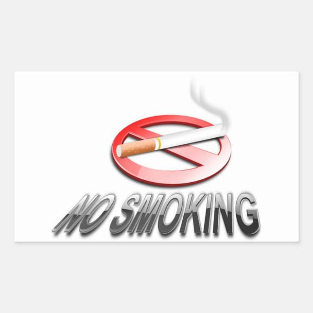 NO SMOKING RECTANGULAR STICKER (Front)