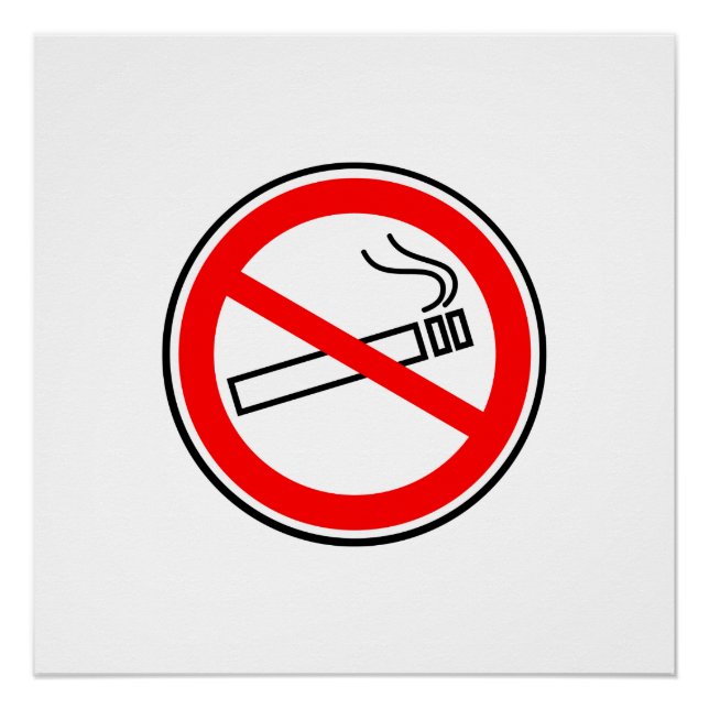 No Smoking Red Circle Sign (Front)