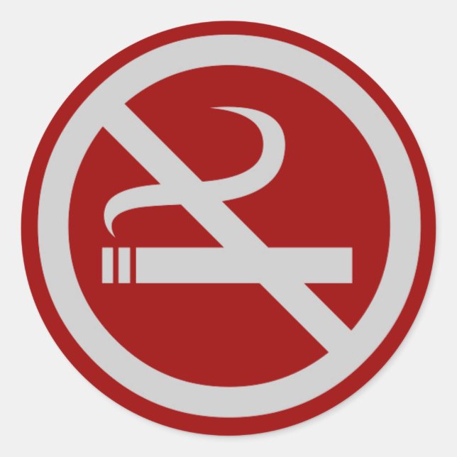 No smoking red grey symbol stickers (Front)