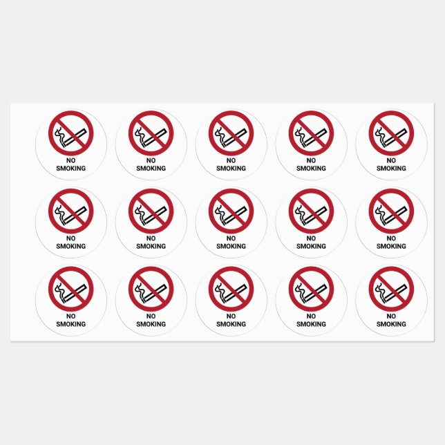 No Smoking, Set of 30 Prohibition (Sheet)
