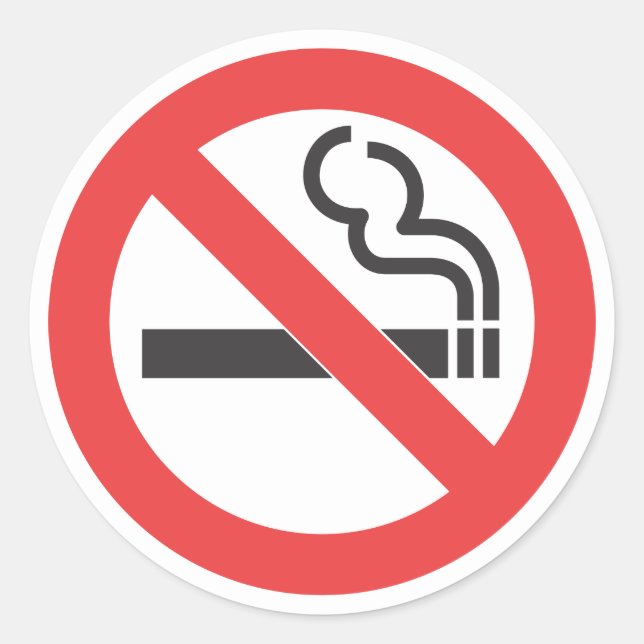 No Smoking Sign Classic Round Sticker (Front)