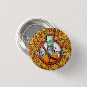 no smoking sign - funny cigarette character 3 cm round badge