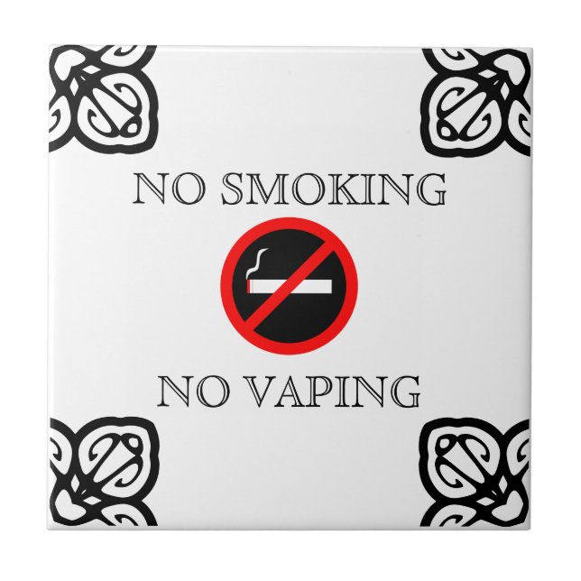 NO SMOKING SIGN ON SPANISH TILE (Front)