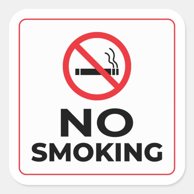 No Smoking Sign Square Sticker (Front)