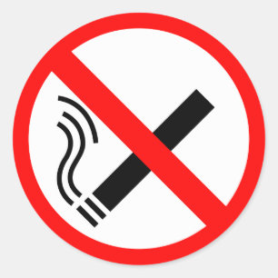 NO Smoking Sign - UK Signage Classic Round Sticker