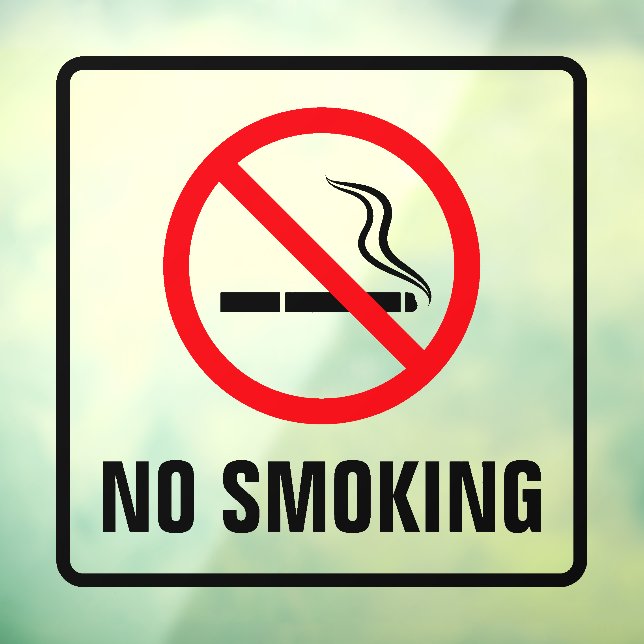 No smoking sign window cling with black border (Sheet 3)